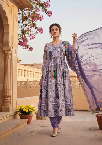 Ira Lavender Angrakha Suit Set