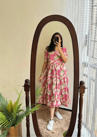 Timeless Floral Soft Cotton Midi Dress