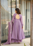 Amrita Lavender Chinon Suit Set