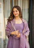 Amrita Lavender Chinon Suit Set