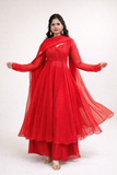Khanak Red Georgette Anarkali Suit Set