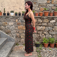 Vashtro Red Heart Printed Bodycon Dress