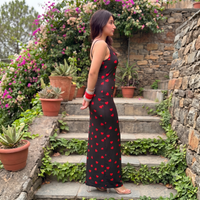 Vashtro Red Heart Printed Bodycon Dress