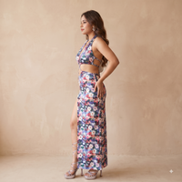 Vashtro Stunning Multicolor Floral Printed Dress
