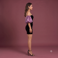 Vashtro Women Black Crushed Velvet Strapless Mini Dress