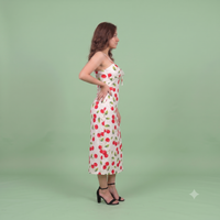 Vashtro Women Charming Cherry Printed Dress