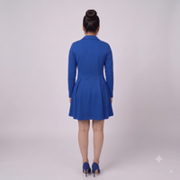 Vashtro Women Double-Breasted Long-Sleeve Mini Jacket Dress