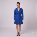 Vashtro Women Double-Breasted Long-Sleeve Mini Jacket Dress