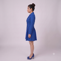 Vashtro Women Double-Breasted Long-Sleeve Mini Jacket Dress