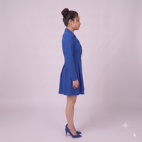 Vashtro Women Double-Breasted Long-Sleeve Mini Jacket Dress