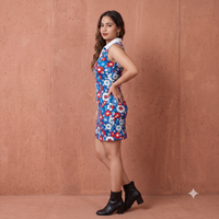 Vashtro Women Elegant Multicolor Floral Printed Dress