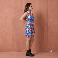 Vashtro Women Elegant Multicolor Floral Printed Dress