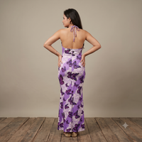 Vashtro Women Enchanting Purple Butterfly Bodycon Dress