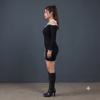 Vashtro Women Exquisite Black Knitted Dress