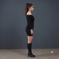Vashtro Women Exquisite Black Knitted Dress