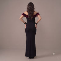Vashtro Women Exquisite Black Off- Sholder Bodycon Dress