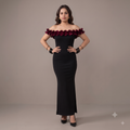 Vashtro Women Exquisite Black Off- Sholder Bodycon Dress
