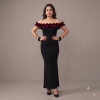Vashtro Women Exquisite Black Off- Sholder Bodycon Dress