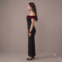 Vashtro Women Exquisite Black Off- Sholder Bodycon Dress