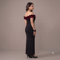 Vashtro Women Exquisite Black Off- Sholder Bodycon Dress