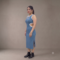 Vashtro Women Exquisite Side-Cutout Midi Dress