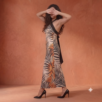 Vashtro Women Exquisite Zebra Printed Bodycon Dress