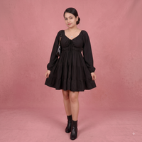 Vashtro Women Fit and Flare Black Dress