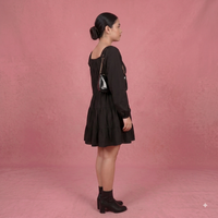 Vashtro Women Fit and Flare Black Dress