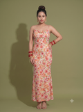 Vashtro Women Floral Print Cowl Neck Maxi Dress