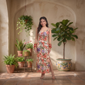 Vashtro Women Floral Tie-Strap Maxi Dress