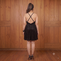 Vashtro Women Glamorous Black Sequin Dress