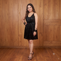 Vashtro Women Glamorous Black Sequin Dress