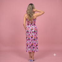 Vashtro Women Pink Floral Casual Dress