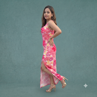 Vashtro Women Pretty Pink Cowl Neck Dress