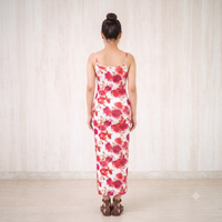 Vashtro Women Red Rose Floral Cami Maxi Dress