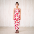 Vashtro Women Red Rose Floral Cami Maxi Dress