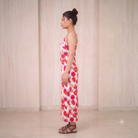 Vashtro Women Red Rose Floral Cami Maxi Dress