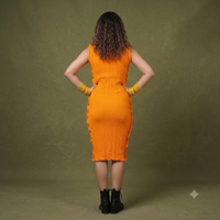 Vashtro Women Stunning Orange Knitted Dress