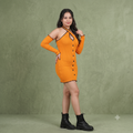 Vashtro Women Stunning Orange Knitted Dress