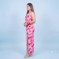 Vashtro Women Stunning Pink Floral Printed Dress