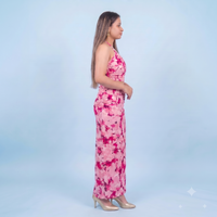 Vashtro Women Stunning Pink Floral Printed Dress