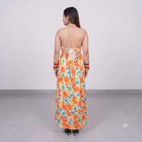 Vashtro Women Stunning Yellow Floral Dress