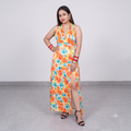 Vashtro Women Stunning Yellow Floral Dress