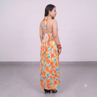 Vashtro Women Stunning Yellow Floral Dress