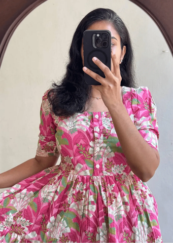 Timeless Floral Soft Cotton Midi Dress