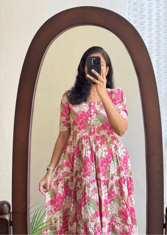 Timeless Floral Soft Cotton Midi Dress